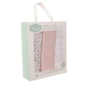 Dusky Pink 3pk Muslin Set.