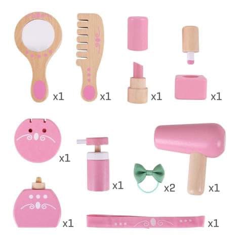 bigjigs Wooden Make-Up & Hair Vanity Set