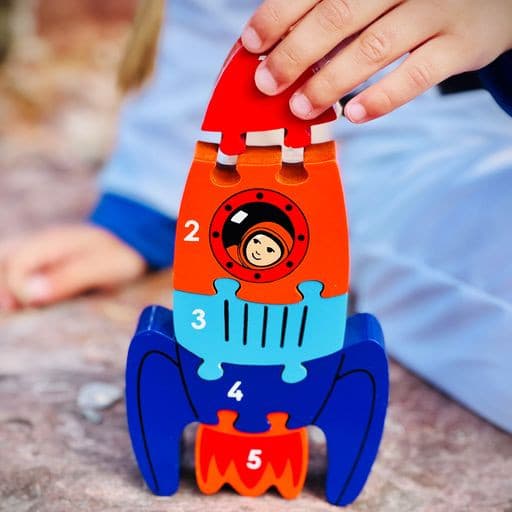 Wooden Rocket 1-5 Counting Puzzle.