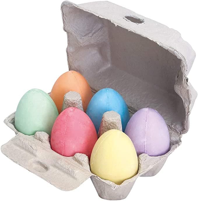 Six Coloured Chalk Eggs.