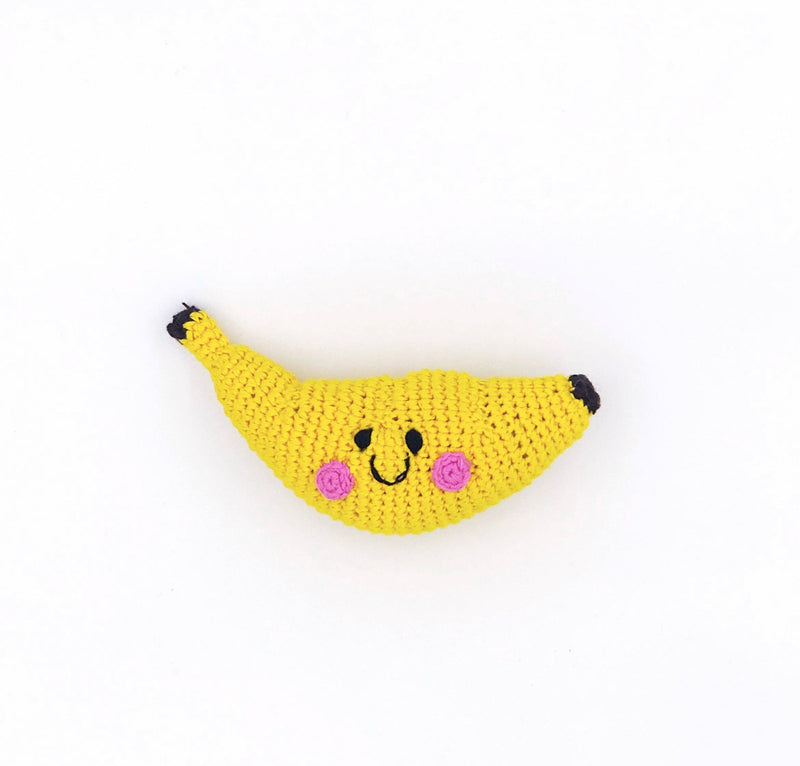 Fair Trade Hand Knitted Banana Rattle.