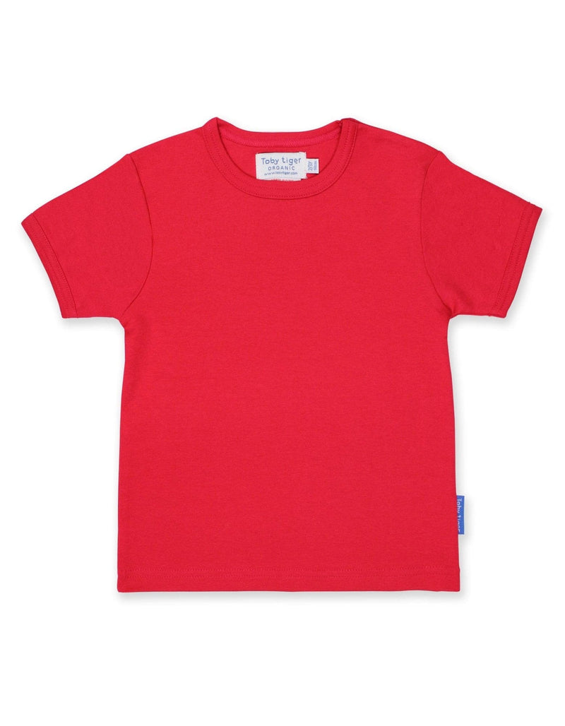 Organic Cotton Red Short Sleeved T-shirt.