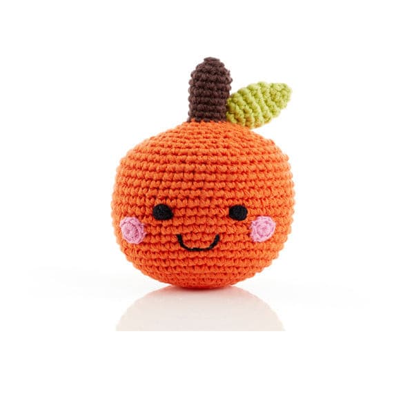 Fair Trade Hand Knitted Orange Rattle.