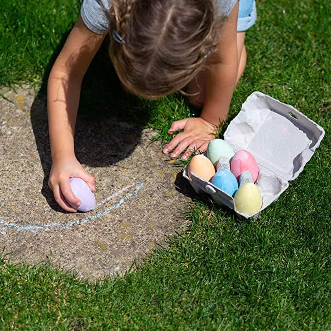 Six Coloured Chalk Eggs.