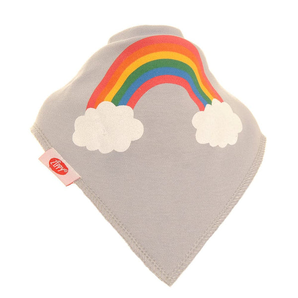 Rainbow Design on Grey Bib.
