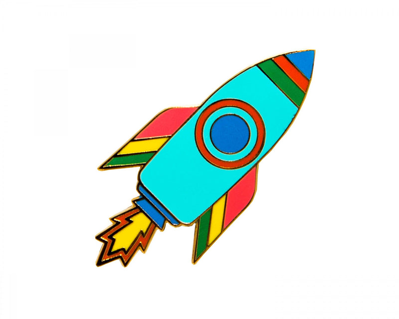 Rocket Enamel Pin Brooch.