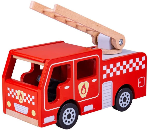 City Wooden Fire Engine. Spark imaginative play with this delightfully detailed wooden City Fire Engine from Bigjigs Toys. Suitable from 3+yrs