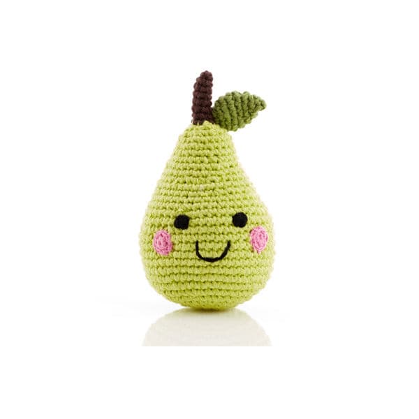 Fair Trade Hand Knitted Pear Rattle.
