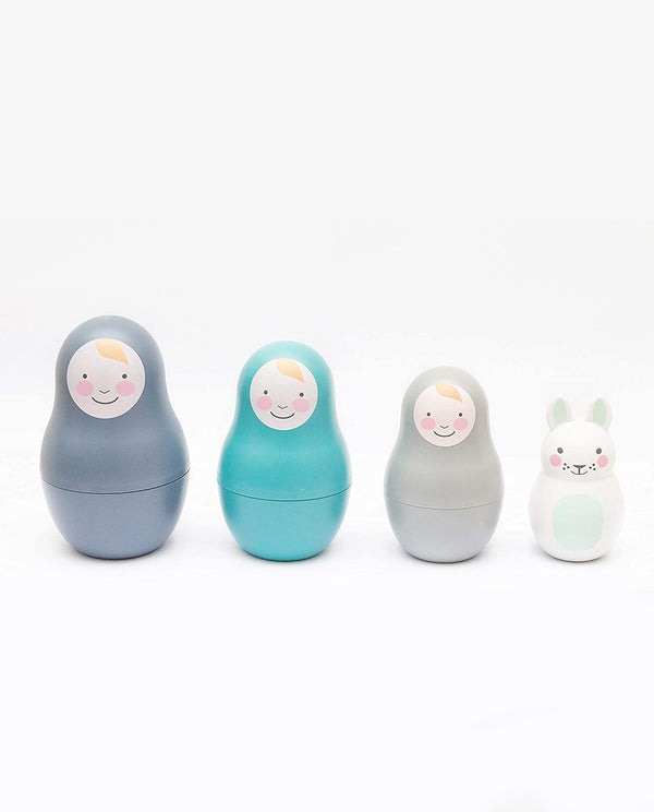  Rosa and Bo Blue Pastel Nesting Babies with Chiming Bo Bunny. The first Russian Doll inspired toy that is safe for little hands Encourages hand-to-eye coordination. Safety tested from birth but best suited for 12 months and over
