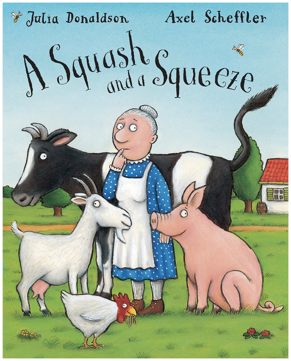 Visit the farm in the brilliantly funny A Squash and a Squeeze, the first ever picture book written and illustrated by the unparalleled picture book partnership of Julia Donaldson and Axel Scheffler, creators of The Gruffalo. Suitable for all ages