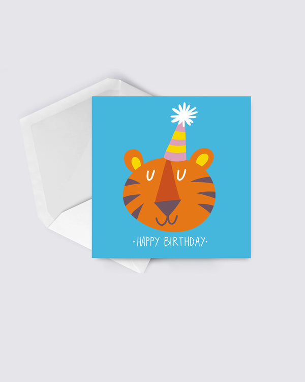 Party Tiger Birthday Card.