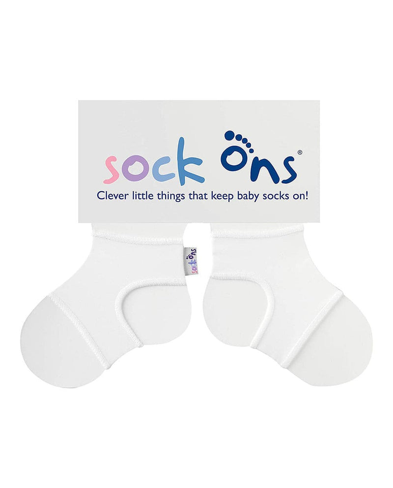 white Sock Ons Baby socks keep on