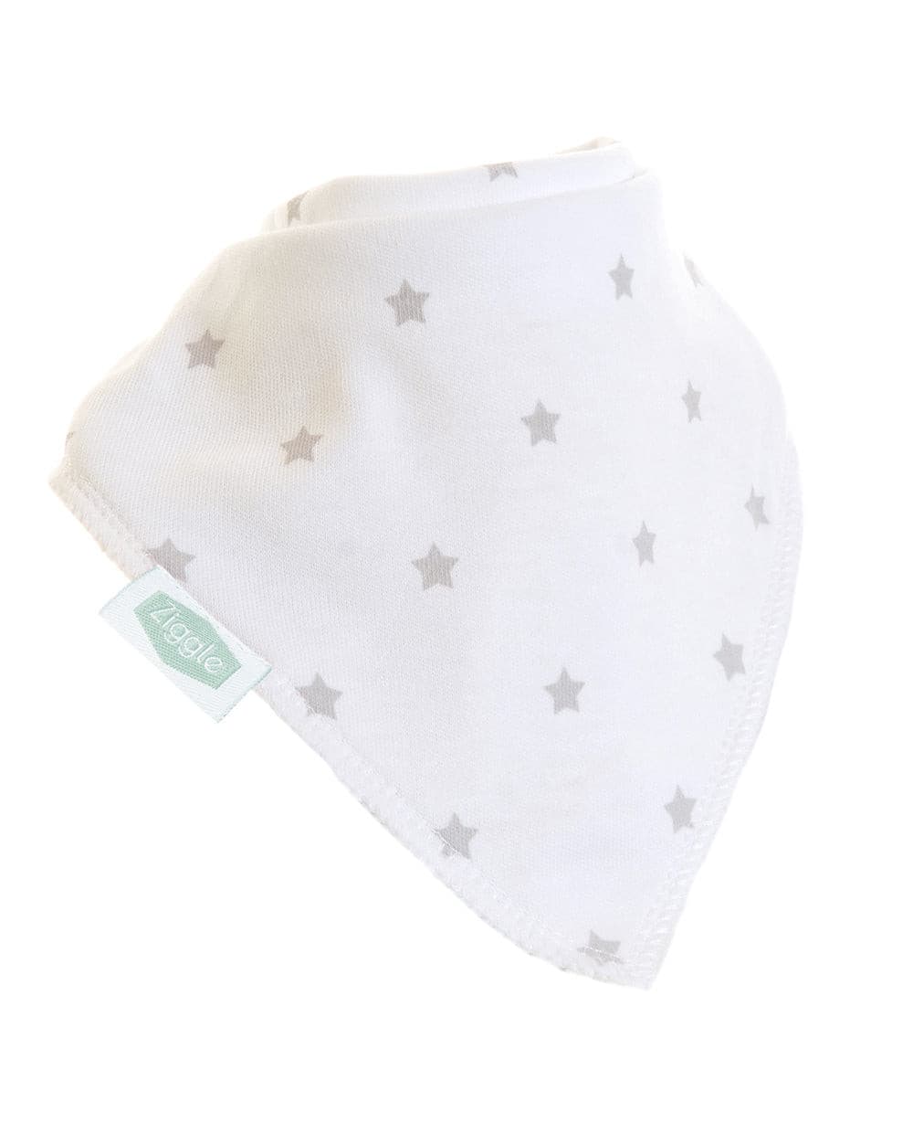 Ziggle White Bib With Grey Stars