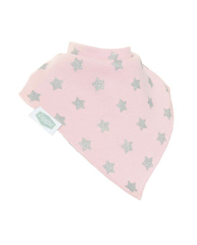 Pink Bib with Silver Glitter Stars.